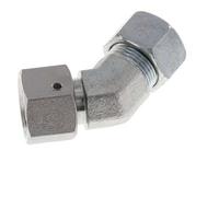 Codo de corte de acero galvanizado 15L de 45 grados con rótula 315 bar Cono de sellado con junta tórica NBR ajustable ISO 8434-1