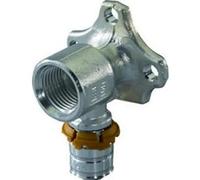 Codo de fijación Smart Aqua S-Press Plus 20-Rp3/4"FT, para tuberías multicapa, con casquillo de presión con ranuras guía y tope plástico, color gris (referencia 1015515)