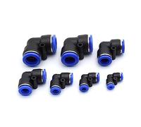 Codo de grado PV, accesorio neumático de conexión rápida de plástico de 4 mm, 6 mm, 8 mm y 10 mm, conector rápido de agua a presión con bloqueo deslizante de 2 vías.(PV-16mm)