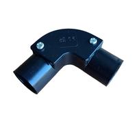 Codo de inspección de 20 mm para conducto de PVC, curva de 90 grados, paquete de 5 (negro)