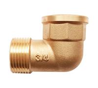 Codo de Latón 90° G3/4" (Ø Hembra 24mm x Ø Macho 25,7mm), DN20, Hembra/Macho, Racor Roscado Apto para Agua Potable