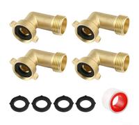 Codo de manguera de jardín, 4 unidades, conector de 90 grados, extensor de 3/4 pulgadas con cinta para sistema de riego de jardín, caravana, exterior