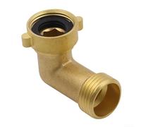 Codo de manguera de jardín de latón de 90 grados para extremos de manguera de 3/4 pulgadas con geometría de estrella intermitente para mantener la integridad del sello