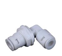 Codo de ósmosis inversa con mamparo de 1/4" de diámetro exterior, acoplamiento de conexión de manguera, conector rápido de plástico for agua de ósmosis inversa
