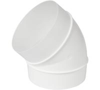 Codo de plástico de 100 mm de 45 grados - Tubo de conducto de conexión curvada, conducto o manguera - recto o flexible - Conector de ventilación tubo de junta redonda