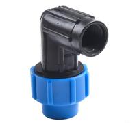 Codo de polipropileno de 90 grados con rosca hembra para uso de tuberías de PE en infraestructura de agua de espacio verde público (20 mm x 1/2 pulgadas)