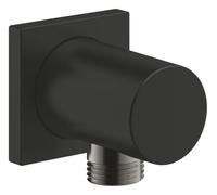 Codo de salida GROHE Rainshower, rosca de conexión de 1/2", florón cuadrado, válvula antirretorno, acabado Matt Black, 270762430.