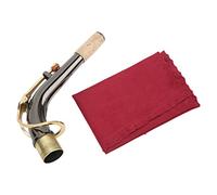 Codo de saxofón para saxofón alto, reemplazo de cuello de metal y corcho con acabado chapado en níquel negro, accesorio de codo de alta resonancia para mejorar el tono y la