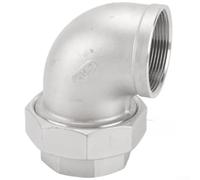 Codo de unión de acero inoxidable de 90 grados 1.2 1.5 2 pulgadas, para accesorios de tubería roscados bsp con doble rosca interna para sistemas de calefacción de fontanería de agua (H)