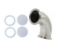 Codo de virola sanitaria de acero inoxidable fiable en un ángulo de 90 grados, adecuado para varias industrias