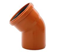 Codo DN 160 45° PVC-U SN8 - Codo con junta - Para sistemas de drenaje externos - Junta de goma - Instalación de aguas residuales - Sistema de tuberías