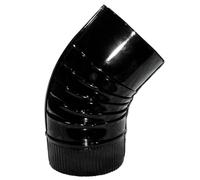 Codo Estufa Color Negro Vitrificado de 100 mm. 45°