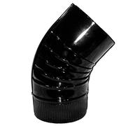 Codo Estufa Color Negro Vitrificado de 130 mm. 45°.