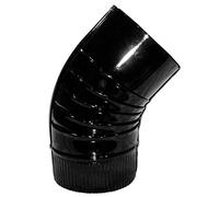 Codo Estufa Color Negro Vitrificado de 175 mm. 45°.