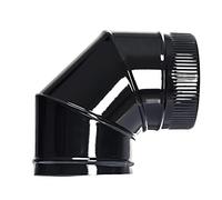 Codo Estufa Color Negro Vitrificado de 200 mm. 90°.