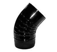 CODO ESTUFA DE LEÑA EXTRACTOR DE HUMO NEGRO VITRIFICADO 150MM MILÍMETROS DE 45º GRADOS, IDEAL CASA HOGAR TERRAZA MASIA CORTIJO