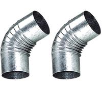Codo Estufa Galvanizado de 110 mm. 45°. (Paquete de 2)