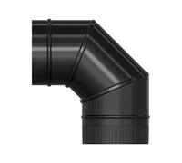 Codo estufa liso vitrificado negro ø 175 mm. 90°