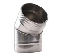Codo Estufa Pellet 45° para acero Inoxidable 304 Sin Soldadura para Chimenea y para caldera - Tubo para escape Humo Alta Temperatura 125mm(natural135)