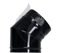 CODO EXOJO PARA CHIMENEA VITRIFICADO NEGRO (Diámetro 200 Milímetros, CODO de 45 º)