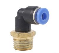 Codo neumático Conector rápido L en forma de T colocaciones de aire con latón y construcción de plástico para un flujo de aire eficiente (PL4-02)