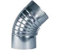 CODO PARA CHIMENEA O ESTUFA DE LEÑA GRIS GALVANIZADO 120MM (MILÍMETROS) DE 45º GRADOS, IDEAL CASA HOGAR CORTIJO MASIA