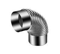 Codo para tubo de estufa, Extensión de chimenea tubo estufa con codo 90°, conector acodado, adaptador conducto galvanizado(14cm)