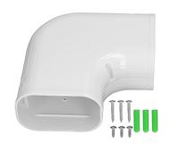 Codo plano Cubierta de línea de PVC Accesorios decorativos para tubos de CA Apariencia profesional para sistemas de aire acondicionado central y mini split de 5 a 10