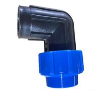 Codo PP de 90 grados con rosca hembra para sistemas de agua de tuberías de polietileno, riego de jardín, uso agrícola, clasificación de presión de 16 bar (32 mm x 3/4 pulgadas)