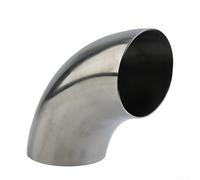 Codo sanitario de 90 grados de acero inoxidable 304 con pulido interno y externo para uso en alimentos, bebidas, cosméticos y farmacéuticos