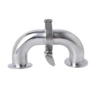 Codo sanitario de acero inoxidable 304, 19mm, 25mm, 32mm, 38mm, 45mm, 51mm, 57mm, 63mm, tubo OD Feerule + Tri abrazadera + junta de silicona(63mm x ferrule 77.5)