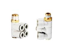 Codo Universal de doble tubo, conector de enchufe rápido de tubo de aire KQ2ZD T LU04/06-01 08-02/10-04s, 2 uds.(KQ2ZD10-04S)