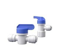 codo válvula de bola cierre empuje conector 1/4 "3/8" 1/2 "BSP macho hembra codo válvula de bola cierre empuje conector POM purifica el ósmosis inversa del filtro RO(17)