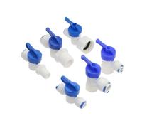codo válvula de bola cierre empuje conector 1/4 "hembra - 3/8" OD tubo PE accesorio for manguera codo presión barril válvula de bola acuario RO filtro agua ósmosis inversa(9.53mm-1I2-F)