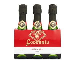 Codorníu Benjamín - DO Cava - Pack 3 botellas mini 20cl (Paquete de 6)