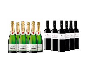 Codorníu Zero - Espumoso sin alcohol - Caja 6 botellas 75cl & Nuviana - Vino Tinto - Caja 6 botellas 75cl