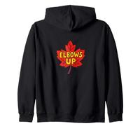 Codos Arce Rojo Canadiense Hoja Ilustración Día de Canadá Sudadera con Capucha
