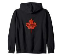 Codos Arce Rojo Canadiense Hoja Ilustración Día de Canadá Sudadera con Capucha