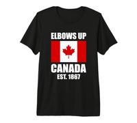 Codos hacia Arriba Canadá EST 1867 Bandera Canadá Mapa Canadiense Camiseta Premium