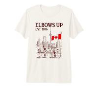 Codos hacia Arriba Canadá EST 1867 Bandera Canadá Mapa Canadiense Camiseta Premium