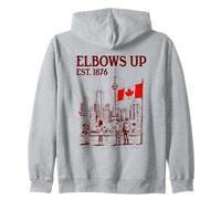 Codos hacia arriba Canadá Est 1867 Bandera Canadá Mapa Canadiense Sudadera con Capucha