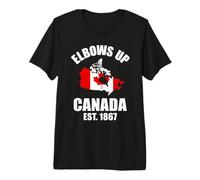 Codos hacia Arriba Canadá EST 1867 Bandera de Canadá Mapa Canadiense Canadá Camiseta Premium