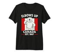 Codos hasta Canadá EST 1867 Bear Canadian Hombres Mujeres Canadá Camiseta Premium