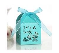 Codulu 50 PCS cajas regalo para dulces con It’s a Boy,azul claro