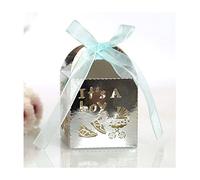 Codulu 50 PCS cajas regalo para dulces con It’s a Boy,plateado refl