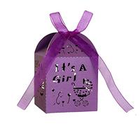 Codulu 50 PCS cajas regalo para dulces con It’s a Girl,morado