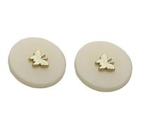 Codulu Botones de mariposa redondos para coser y tejer, botón de repuesto para manualidades, accesorios de tela, manualidades, decoración (2 unidades), 17 mm, color blanco