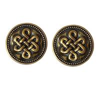Codulu Botones de metal con nudo redondo para coser, botón de punto de camisa, botón de repuesto para bricolaje, accesorios de tela, manualidades, decoración (2 unidades), 19,5 mm, bronce