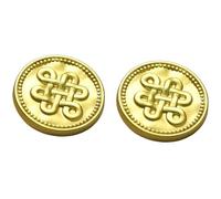 Codulu Botones de metal con nudo redondo para coser, botón de punto de camisa, botón de repuesto para bricolaje, accesorios de tela, manualidades, decoración (2 unidades), 15 mm, dorado