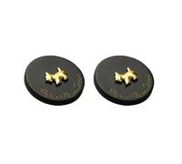 Codulu Botones redondos con patrón de perro, botón de costura para tejer, botón de repuesto para manualidades, accesorios de tela, manualidades decorativas (2 unidades), color negro, 23 mm